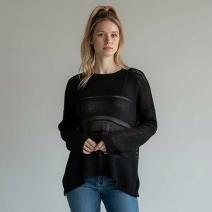 HunkyDory Stockholm washed Black Knit Sweater